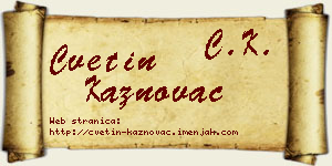 Cvetin Kaznovac vizit kartica